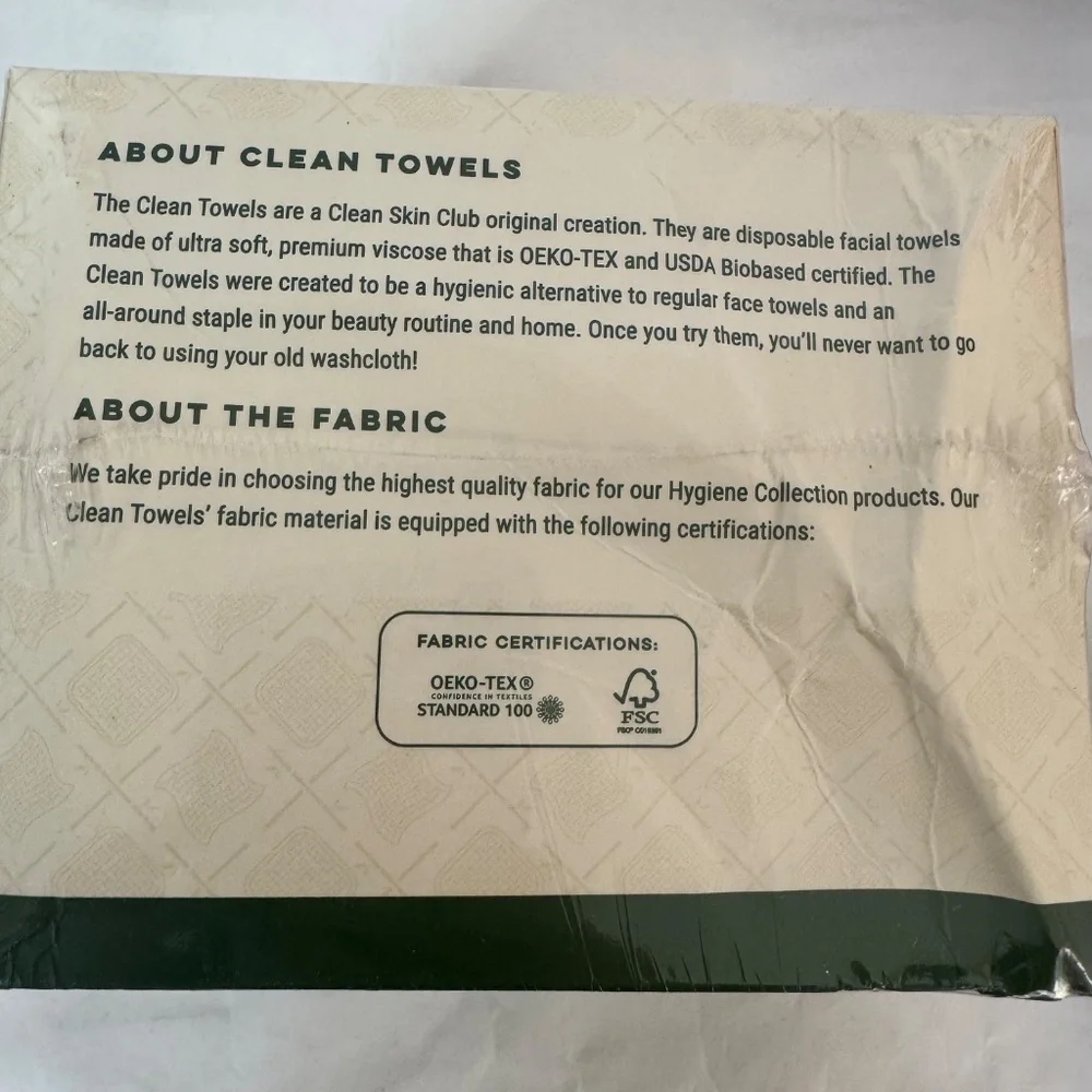 Clean Skin Club Bamboo Viscose Ultra Soft BioBased Face Towel 1Pkg XL 50 Ct.